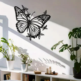Art Deco Style Metal 1pc Butterfly Wall Art Sculpture - Creative Modern Animal-Inspired Living Room & Bedroom Wall Decor - Uniqu
