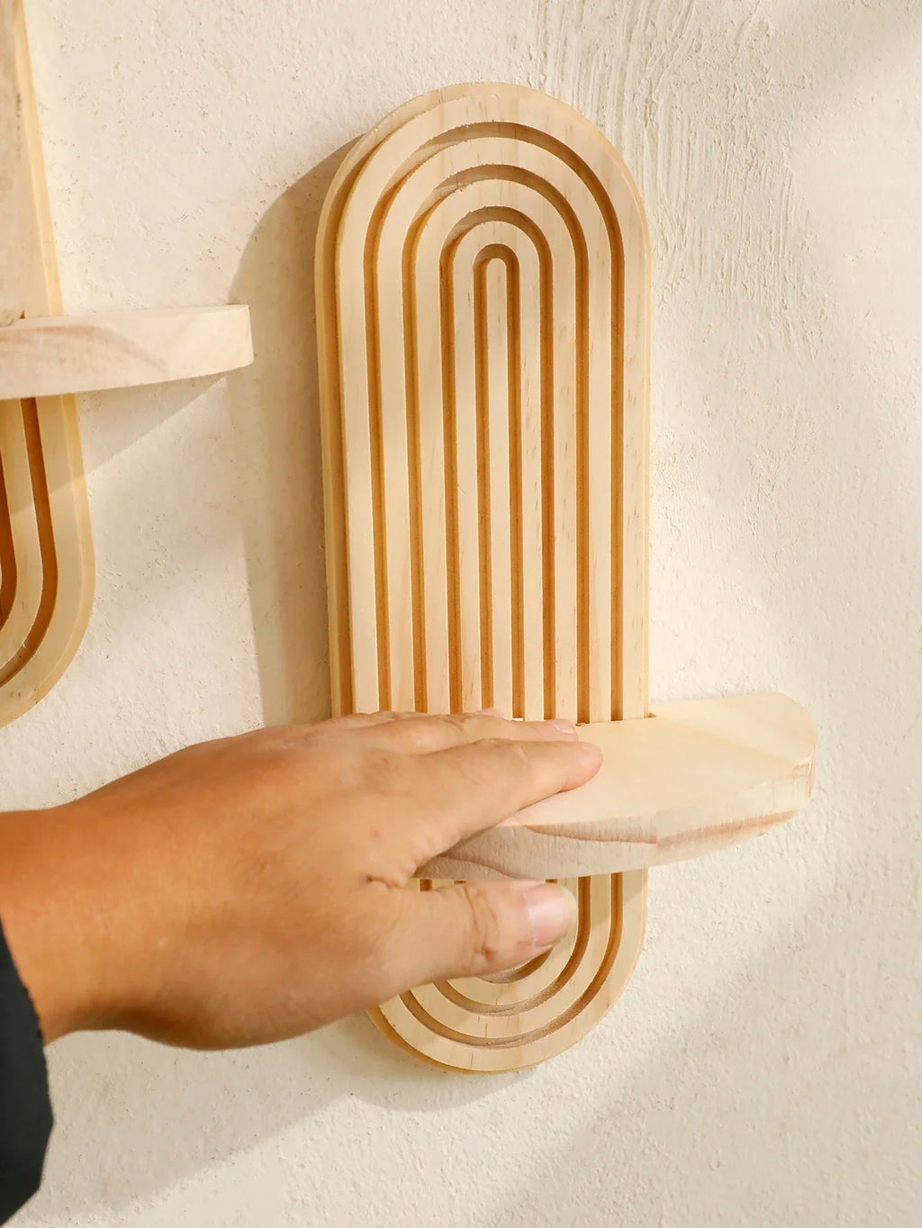 Boho Style Wooden Shelves, Wall Mounted Storage Rack Modern Home Decor ,Display Decoration for Living Room