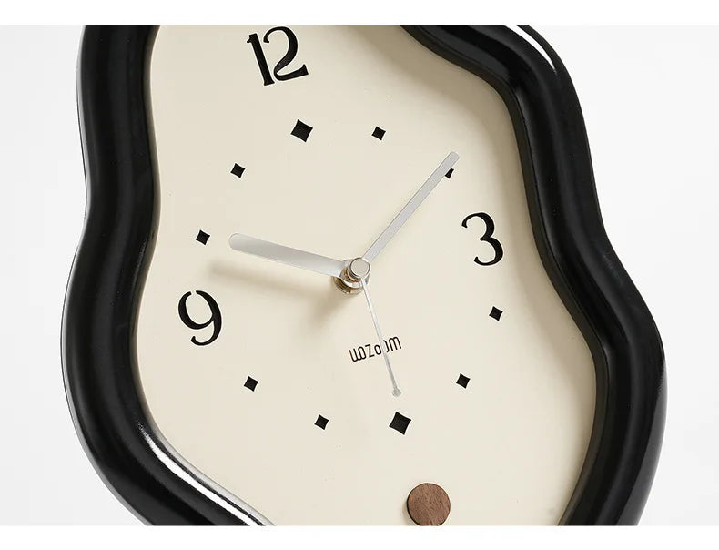 Wooden Clock Ins Simple Desktop Decoration Home Cream Style Clock Living Room Entrance Desk Clock Fun Decoration Bedroom Clock