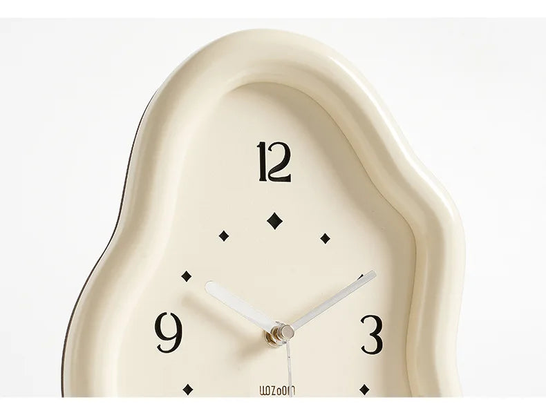Wooden Clock Ins Simple Desktop Decoration Home Cream Style Clock Living Room Entrance Desk Clock Fun Decoration Bedroom Clock