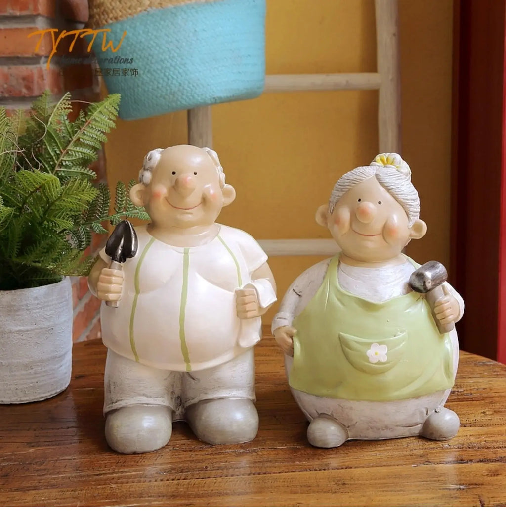 Home Decor For Grandma Room Decoration Marriage Grandpa's Home Decoration Elderly Couple Loving Old Grandpa and Grandma Doll
