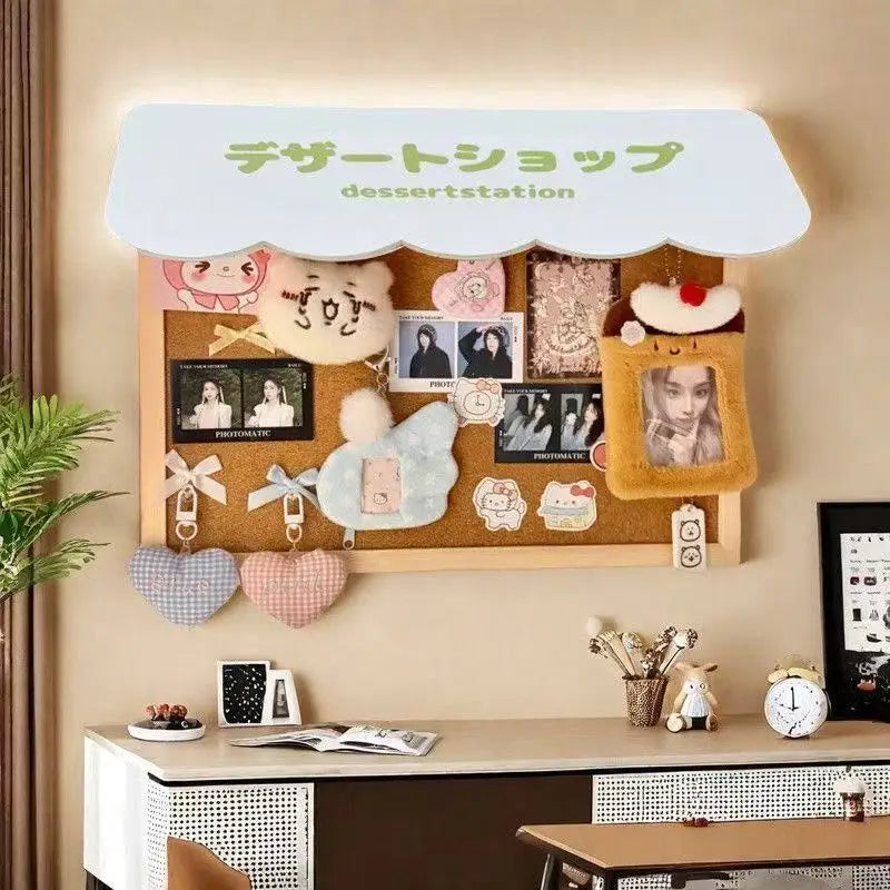 New DIY Cute Dessert House Cork Message Board Home Dormitory Jewelry Wooden Storage Board Wall Decorative Board Room Decoration