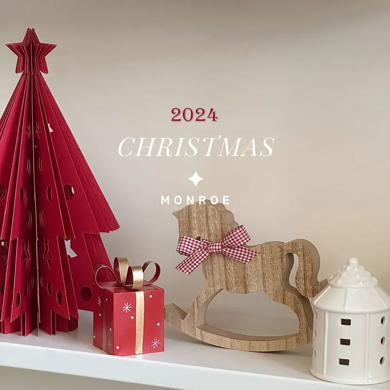 Desktop holiday decoration small wooden horse living room restaurant coffee table wood atmosphere small ornaments