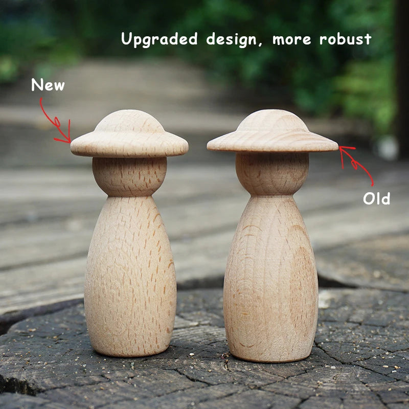 20pc Wood Decoration Wooden Crafts Unfinished Shapes Diy Peg Dolls for Painted Home Deco Madera Decoracion Dropshipping