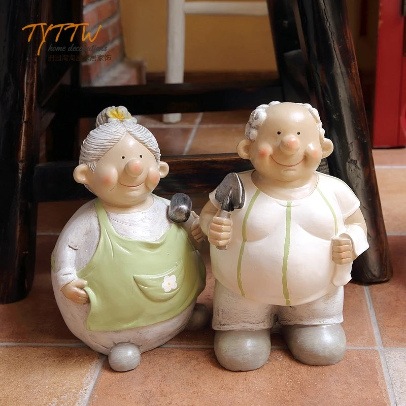 Home Decor For Grandma Room Decoration Marriage Grandpa's Home Decoration Elderly Couple Loving Old Grandpa and Grandma Doll
