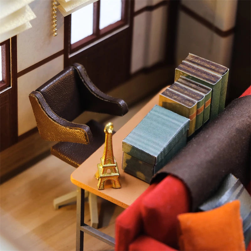 DIY Wooden Central Perk Cafe Casa Miniature Building Kits Bookend With Lights Assembled Bookshelf Home Decoration Friends Gifts