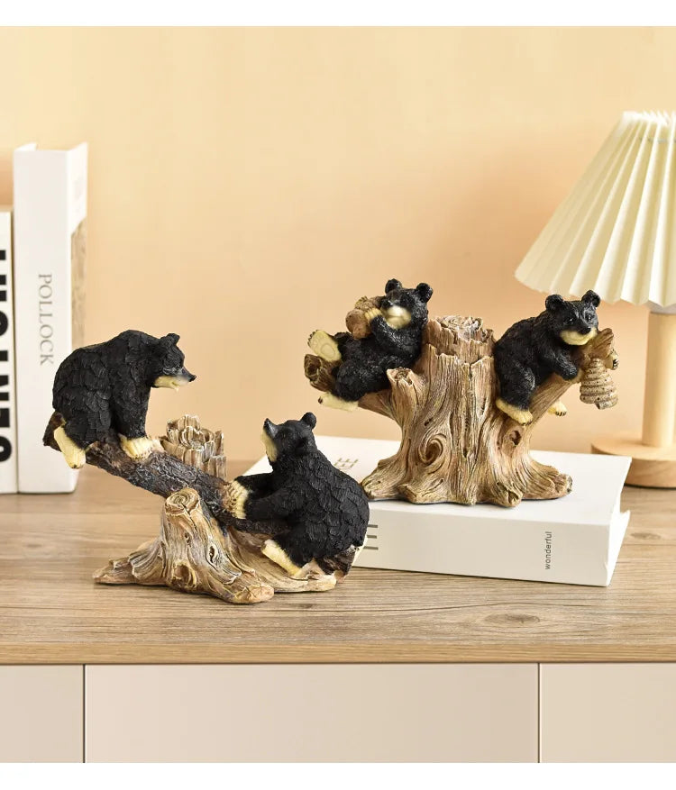 Black Bear Display Home Living Room TV Cabinet Porch Decoration Home Decor Desk Accessories