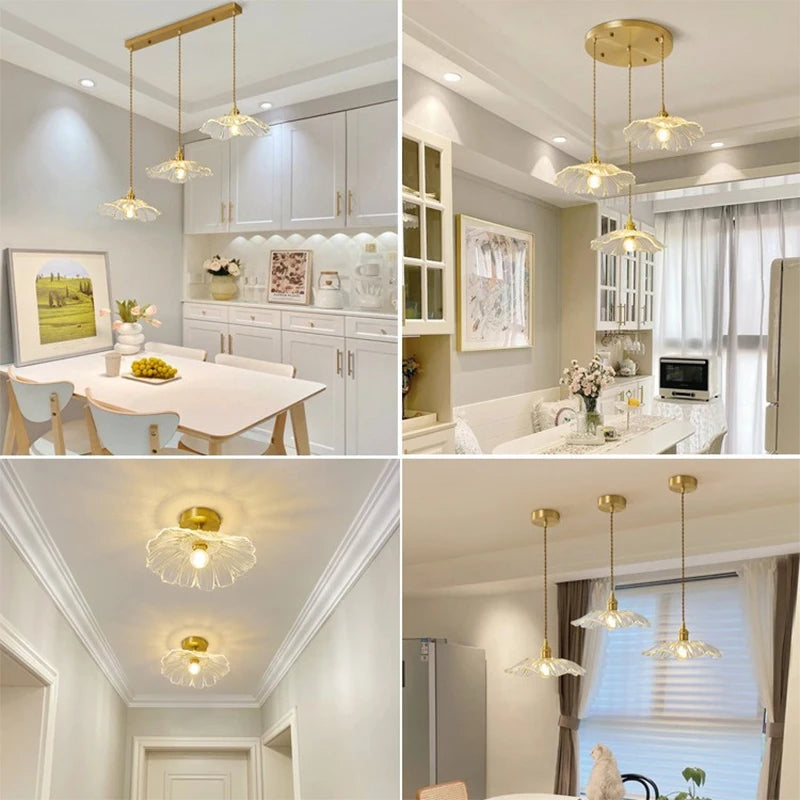 Home Decoration Lighting Retro Pendant Lamp Glass Hanging Lamp Living Room Dining Kitchen Island Chandelier Indoor Ceiling Light