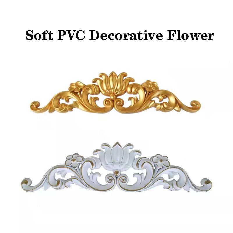 Home Decoration Soft Corner Flower Non-Wood Carving Carving Decal Corner Long Inlaid Decal Door Furniture Wood Carving Decoratio