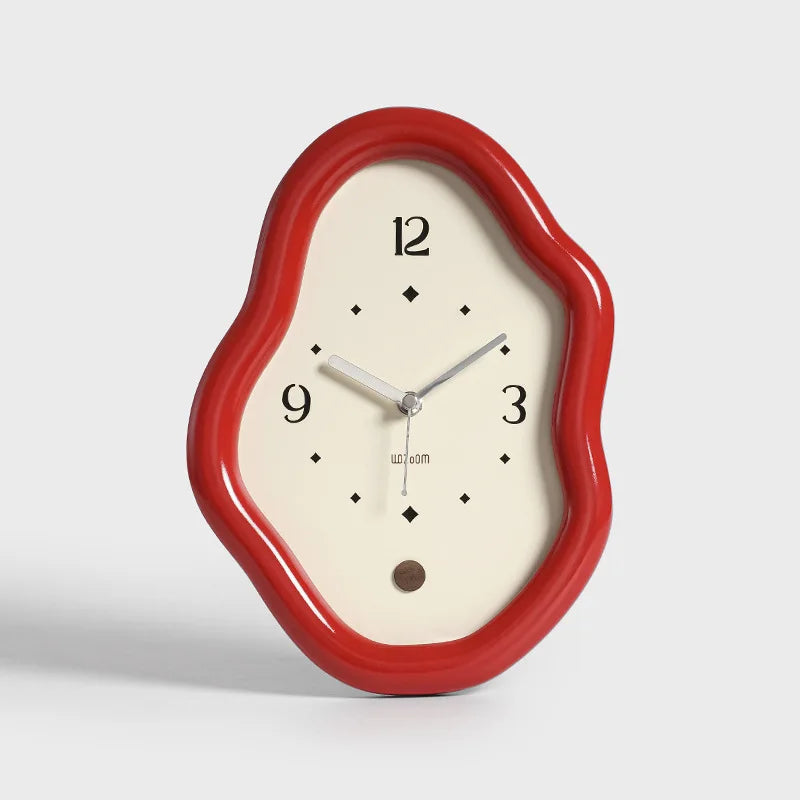 Wooden Clock Ins Simple Desktop Decoration Home Cream Style Clock Living Room Entrance Desk Clock Fun Decoration Bedroom Clock
