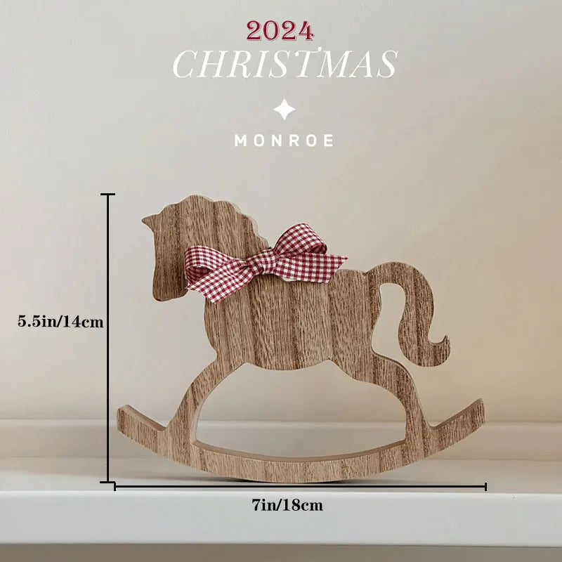 Desktop holiday decoration small wooden horse living room restaurant coffee table wood atmosphere small ornaments
