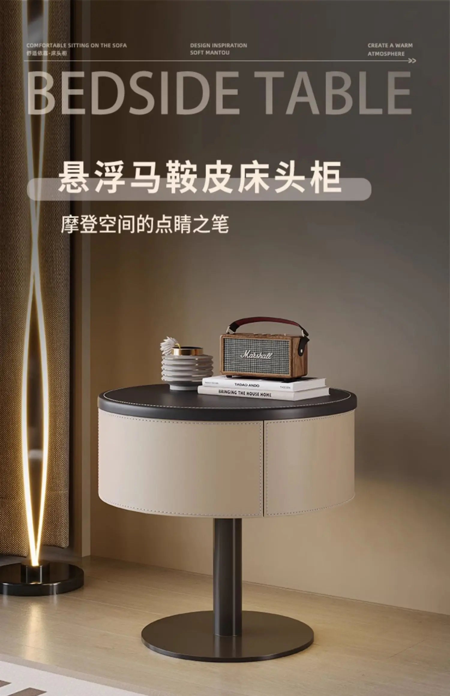 Design Unique Trendy Bedside Table Creative Style Simple Glamour Night Table Luxury Elegant Mesita De Noche Bedroom Furniture