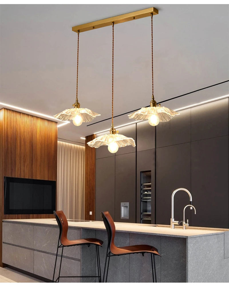Home Decoration Lighting Retro Pendant Lamp Glass Hanging Lamp Living Room Dining Kitchen Island Chandelier Indoor Ceiling Light