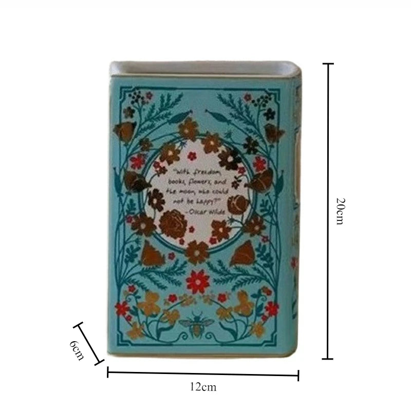Ceramics Vases Desk Decoration Vases Modern Creative Book Flower Bottle Elegant Aesthetic Interior Vase for Dried Flowers