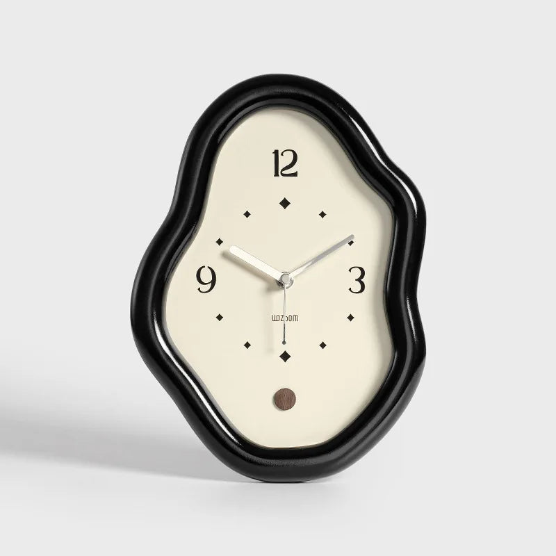 Wooden Clock Ins Simple Desktop Decoration Home Cream Style Clock Living Room Entrance Desk Clock Fun Decoration Bedroom Clock