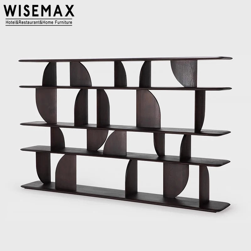 Modern Luxury Decor House Furniture Wooden 2/5 Tier Geometric Bookshelf Display Storage Sofa Console Bookcase Cabinet