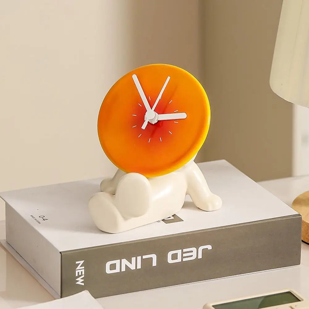 Home Decorative Creative Desktop Ceramic Clock Silent Cute Foyer Entry Clock Simple Modern Sunset Sculpture Clock Bedroom