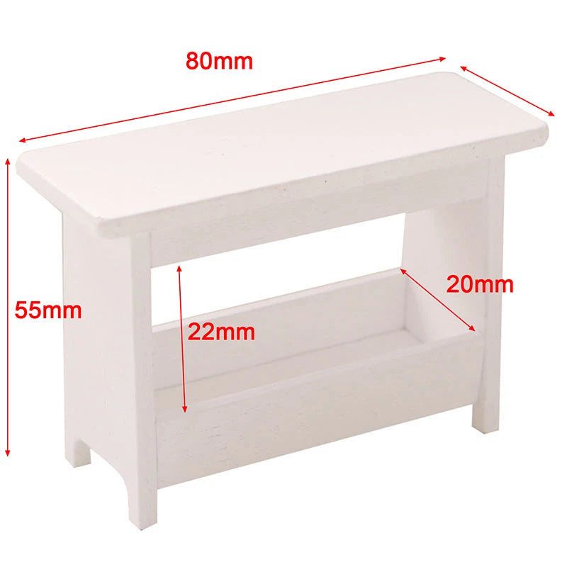 1:12 Dollhouse Mini Stool Desk Table Model Cabinet Bookshelf Furniture Decor Toy Decoration Bureau Gothic Home Decor