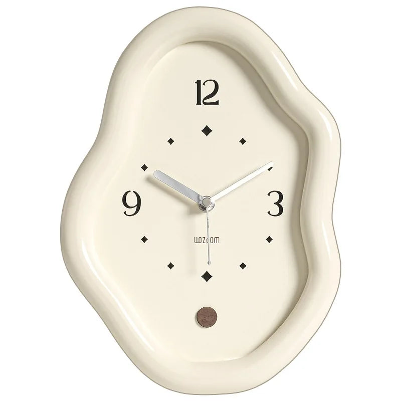 Wooden Clock Ins Simple Desktop Decoration Home Cream Style Clock Living Room Entrance Desk Clock Fun Decoration Bedroom Clock
