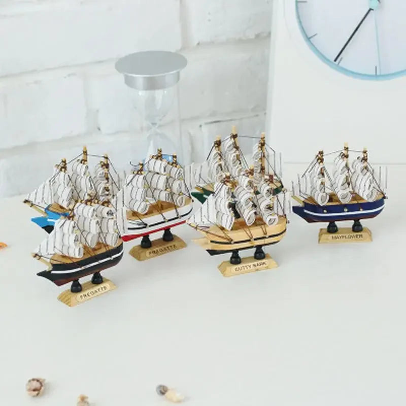 Reteo Mediterranean Style  Boat Ship Wood Crafts Party Home Room Decoration Ornaments
