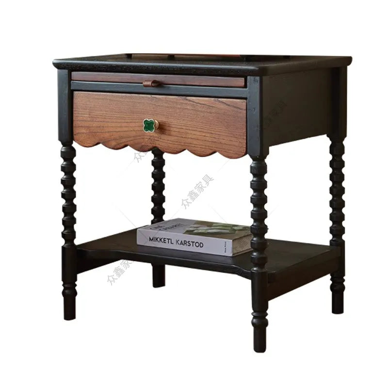 Elegant Vintage Bedside Table Aesthetic Luxury Cabinet Storage Bedside Table Drawers Unique Gothic Mesitas De Noche Furniture