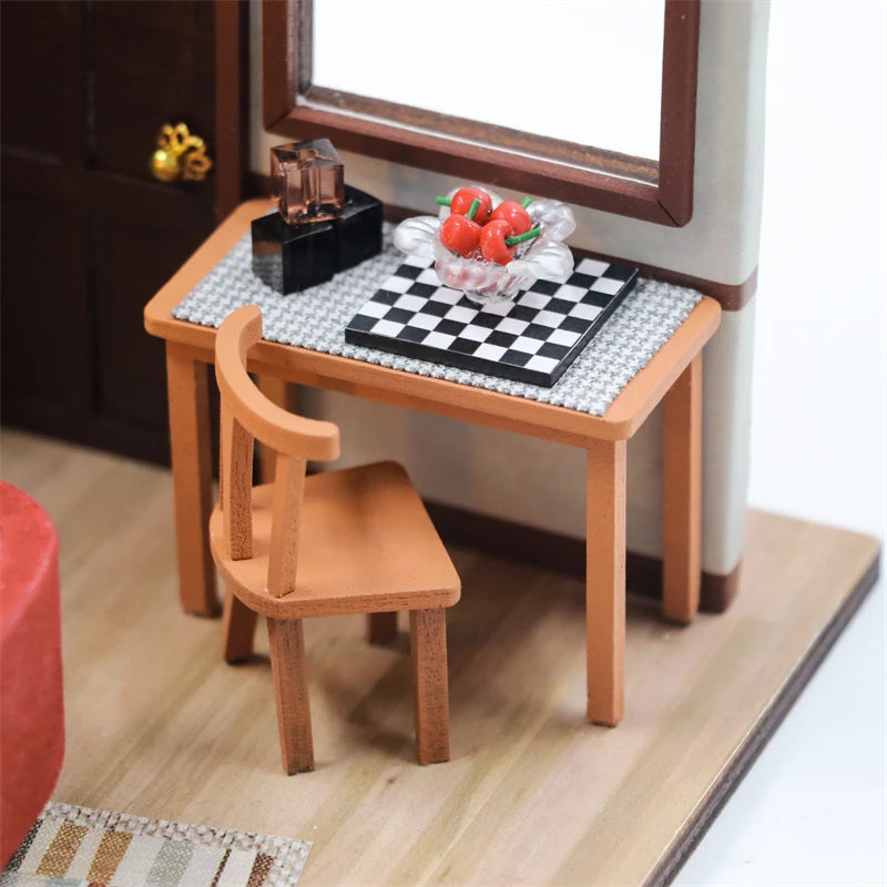 DIY Wooden Central Perk Cafe Casa Miniature Building Kits Bookend With Lights Assembled Bookshelf Home Decoration Friends Gifts