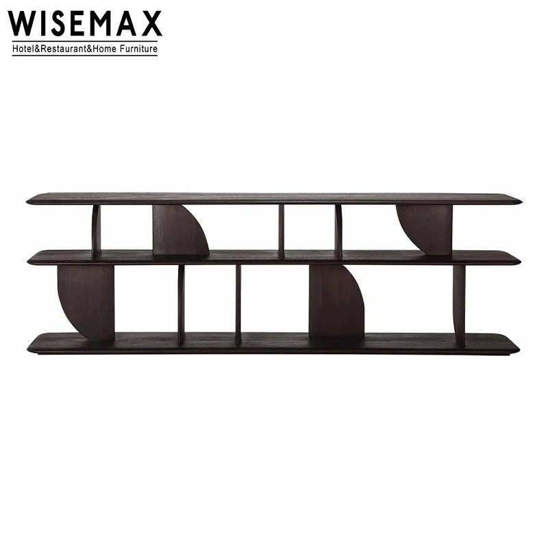 Modern Luxury Decor House Furniture Wooden 2/5 Tier Geometric Bookshelf Display Storage Sofa Console Bookcase Cabinet