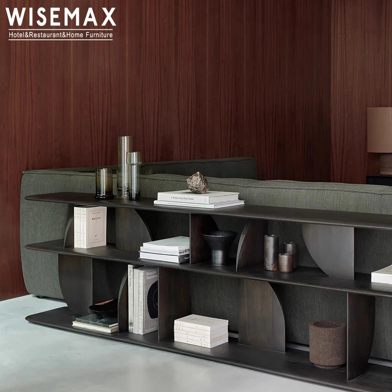 Modern Luxury Decor House Furniture Wooden 2/5 Tier Geometric Bookshelf Display Storage Sofa Console Bookcase Cabinet
