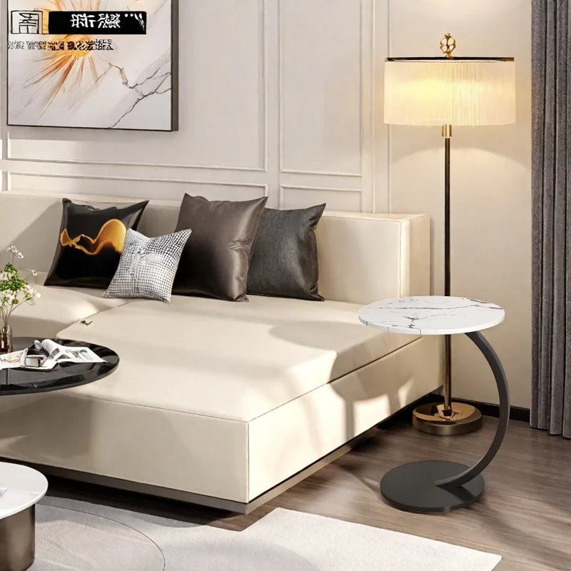 Coffee Tables Light Luxury Side Table Round Flower Bedside Table Bedside Home Study Desk Auxiliary Desk Living Room Furniture