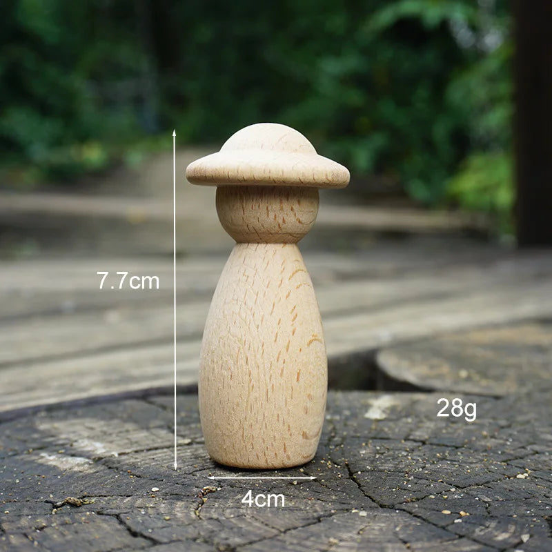 20pc Wood Decoration Wooden Crafts Unfinished Shapes Diy Peg Dolls for Painted Home Deco Madera Decoracion Dropshipping