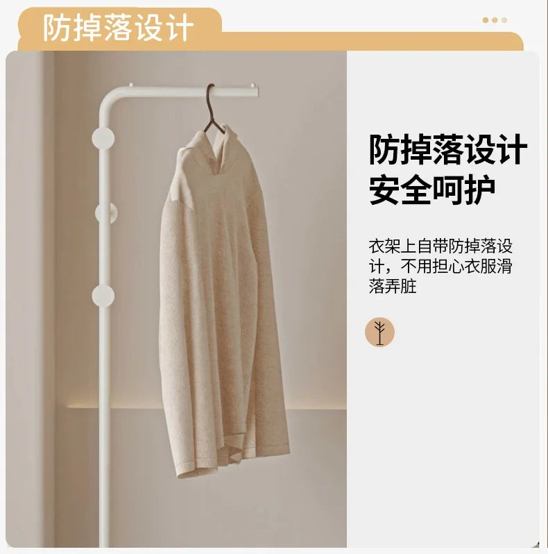 Bedroom Multifunctional Hanger Bedside Table Integrated Glass Home Bedside Coat Rack Floor Simple Cabodeiro De Chao Furniture