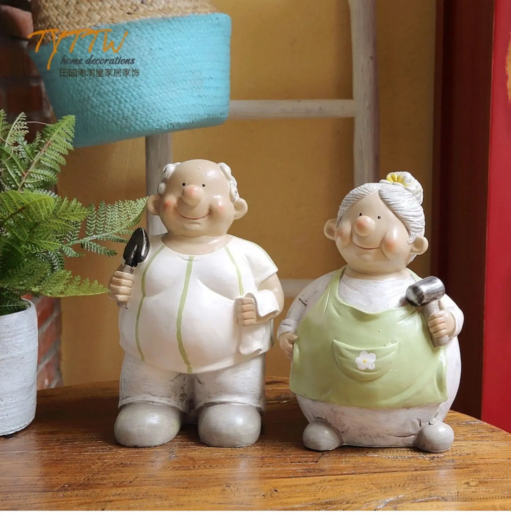Home Decor For Grandma Room Decoration Marriage Grandpa's Home Decoration Elderly Couple Loving Old Grandpa and Grandma Doll