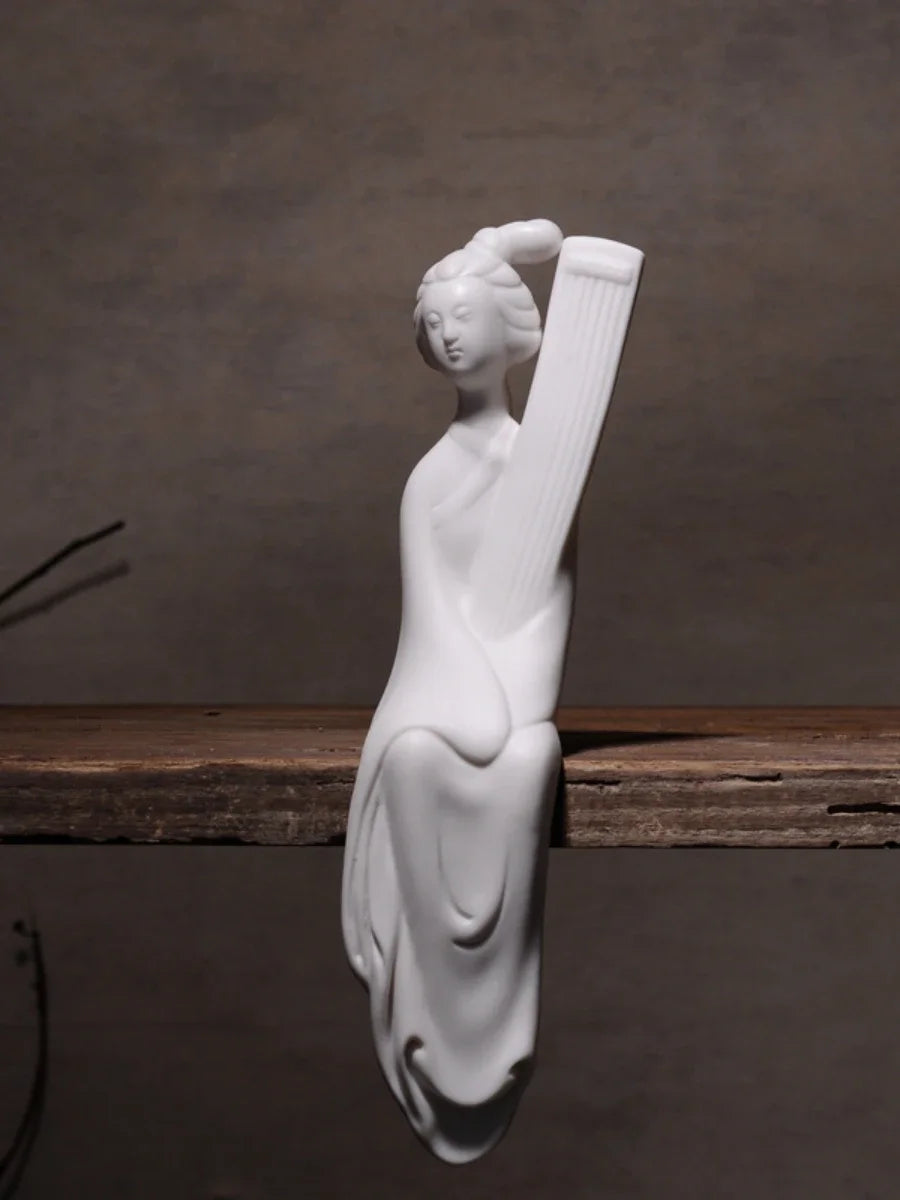 F Dehua White Porcelain Home Ornaments Classical Ladies Home Furnishing Decoration Creative Ceramic Tea Living Room Figurines