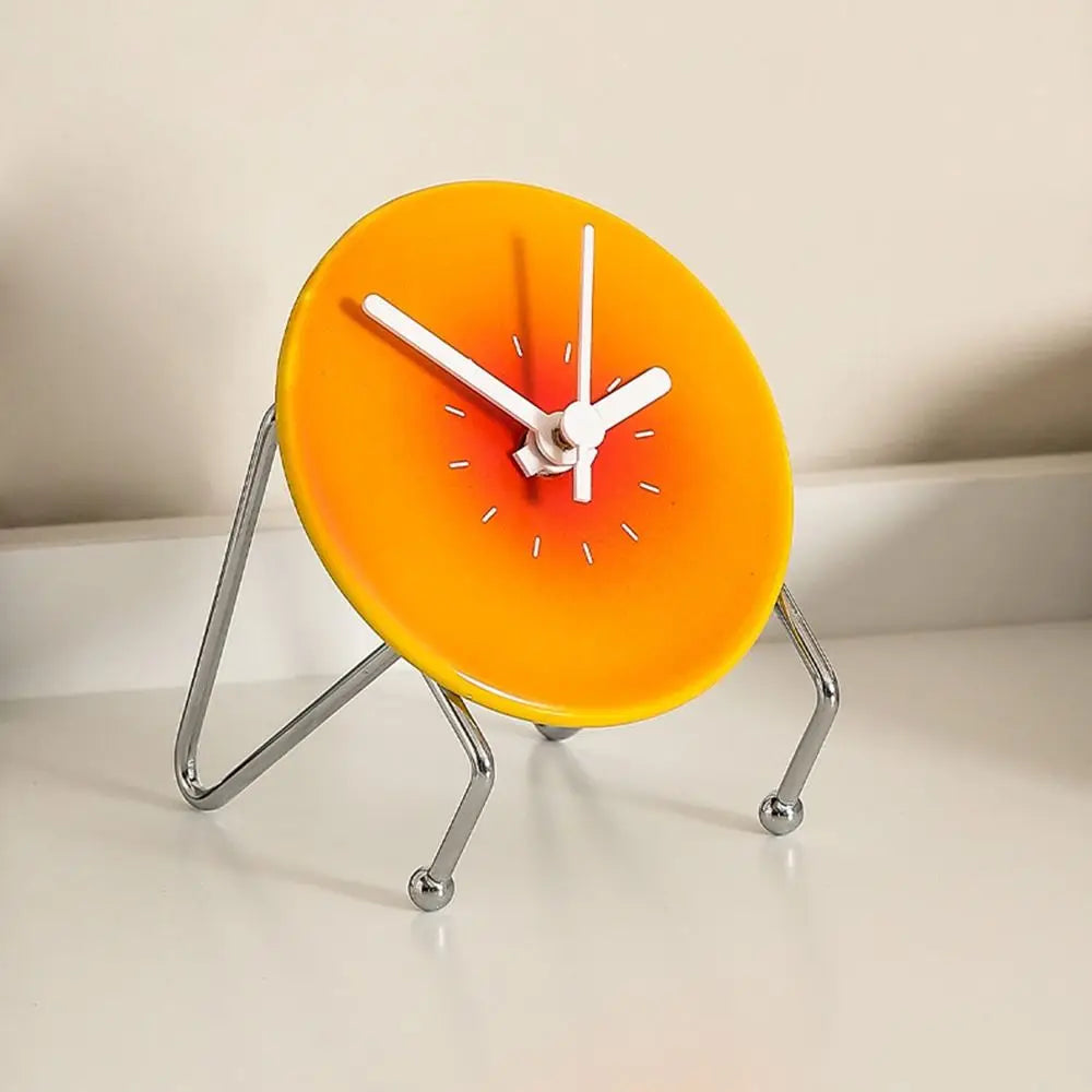 Home Decorative Creative Desktop Ceramic Clock Silent Cute Foyer Entry Clock Simple Modern Sunset Sculpture Clock Bedroom