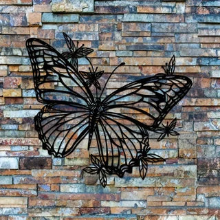 Art Deco Style Metal 1pc Butterfly Wall Art Sculpture - Creative Modern Animal-Inspired Living Room & Bedroom Wall Decor - Uniqu