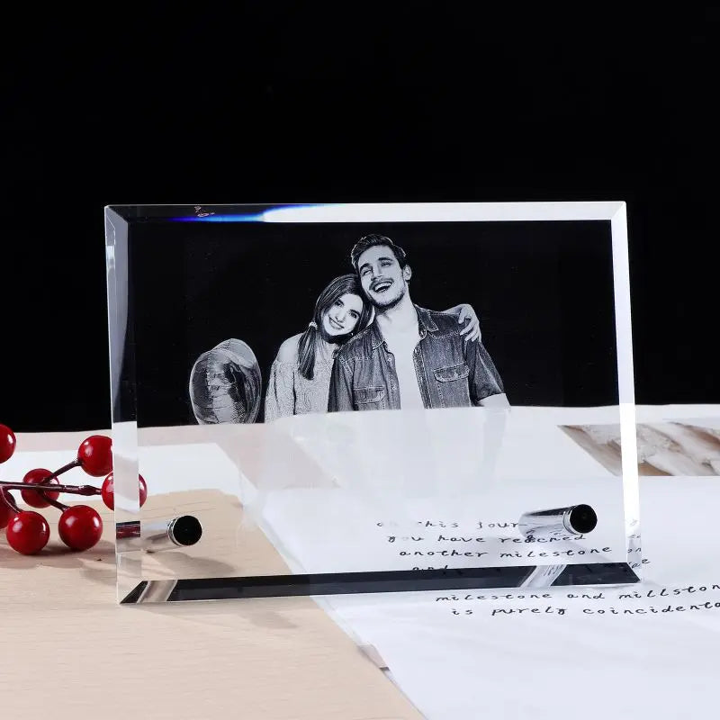 Custom Crystal Photo Frame Personalized Engraving Customized Home Deco Family Lovers Mother Birthday Anniversary Souvenir Gift