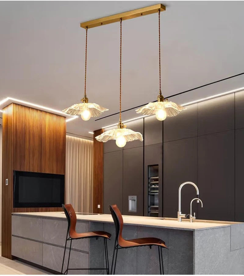 Home Decoration Lighting Retro Pendant Lamp Glass Hanging Lamp Living Room Dining Kitchen Island Chandelier Indoor Ceiling Light