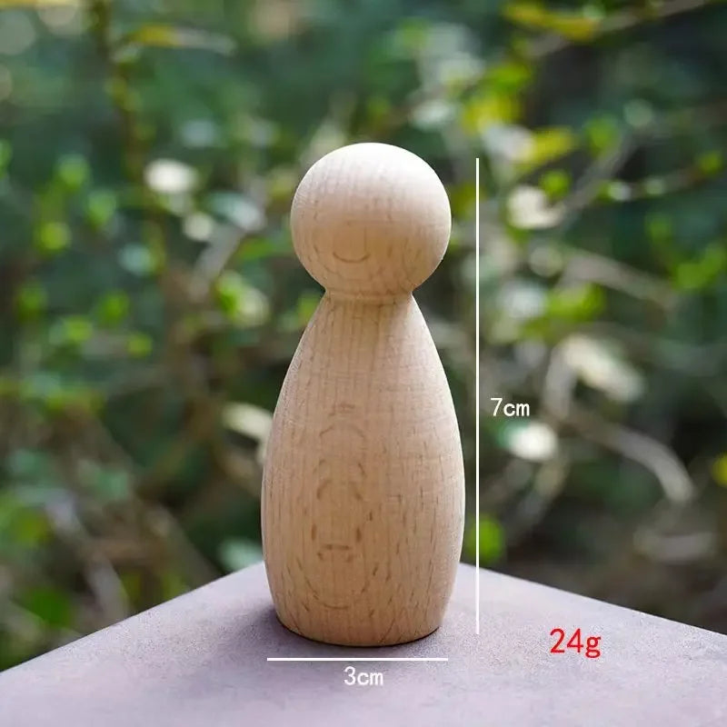 20pc Wood Decoration Wooden Crafts Unfinished Shapes Diy Peg Dolls for Painted Home Deco Madera Decoracion Dropshipping