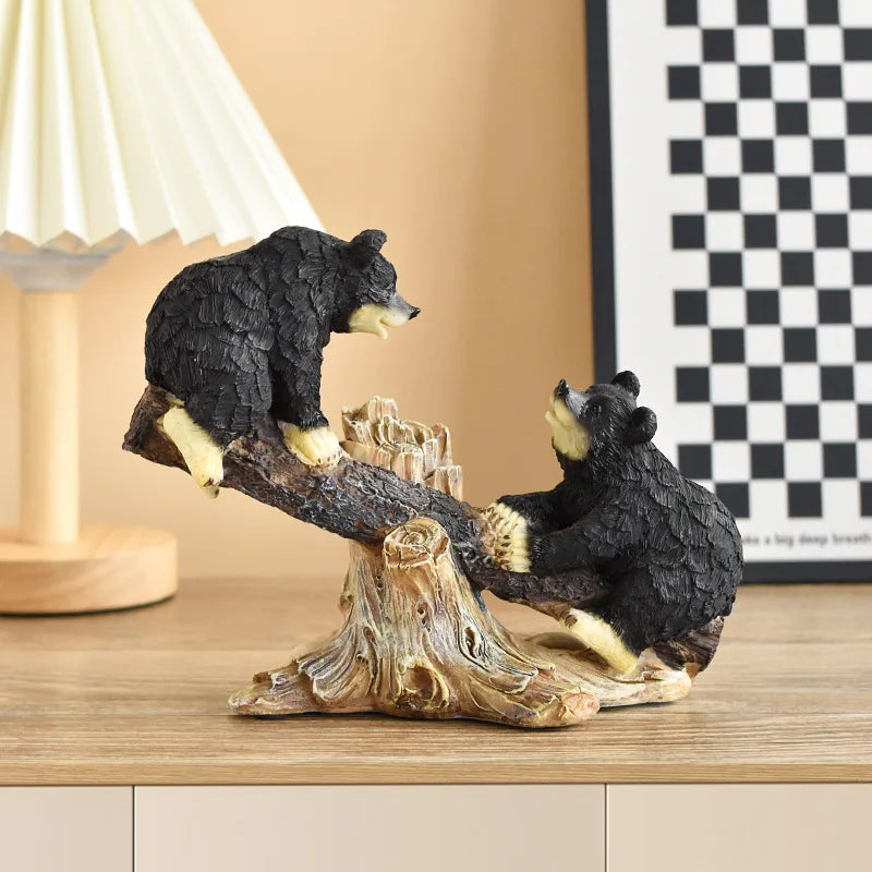 Black Bear Display Home Living Room TV Cabinet Porch Decoration Home Decor Desk Accessories