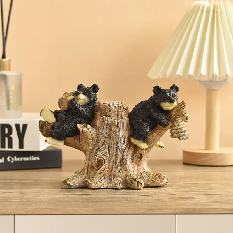 Black Bear Display Home Living Room TV Cabinet Porch Decoration Home Decor Desk Accessories