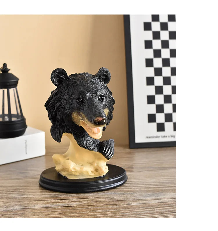 Black Bear Display Home Living Room TV Cabinet Porch Decoration Home Decor Desk Accessories