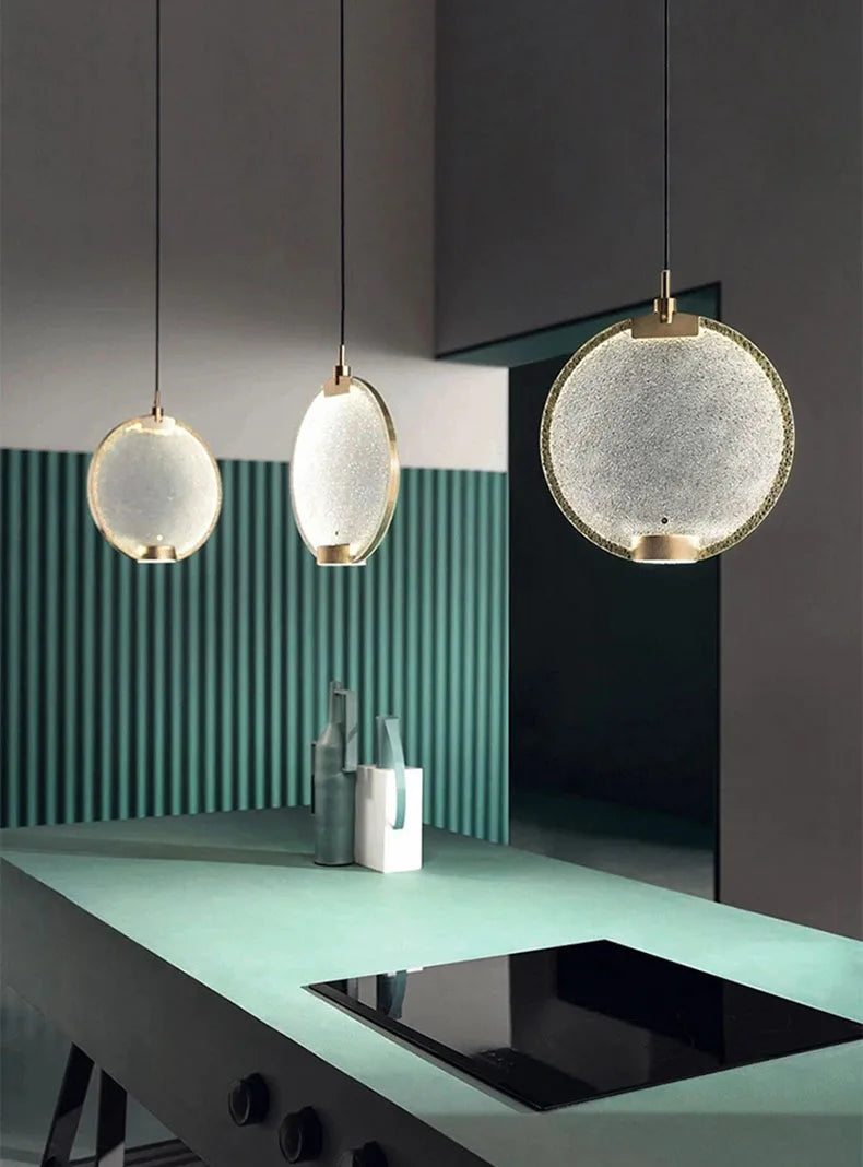 Horo pendant light led Round White Pink light Art Deco Gold Metal glass lamp For Dining Room spot lamp Kitchen Bedside Lamp