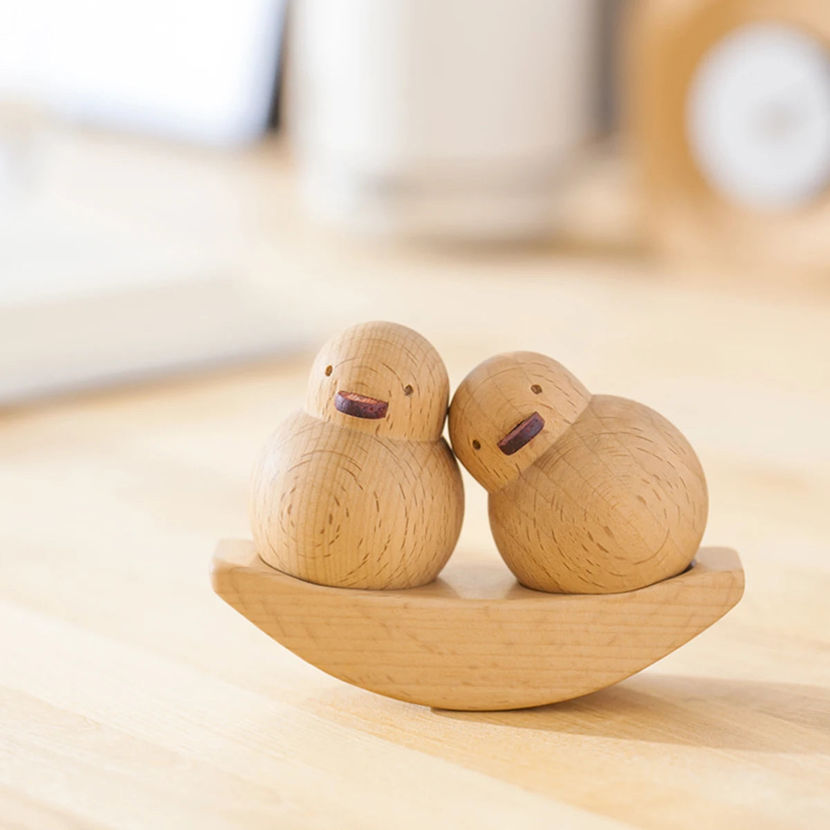 Decorative Office Desktop Wooden Wind Wooden Ducks Friendship