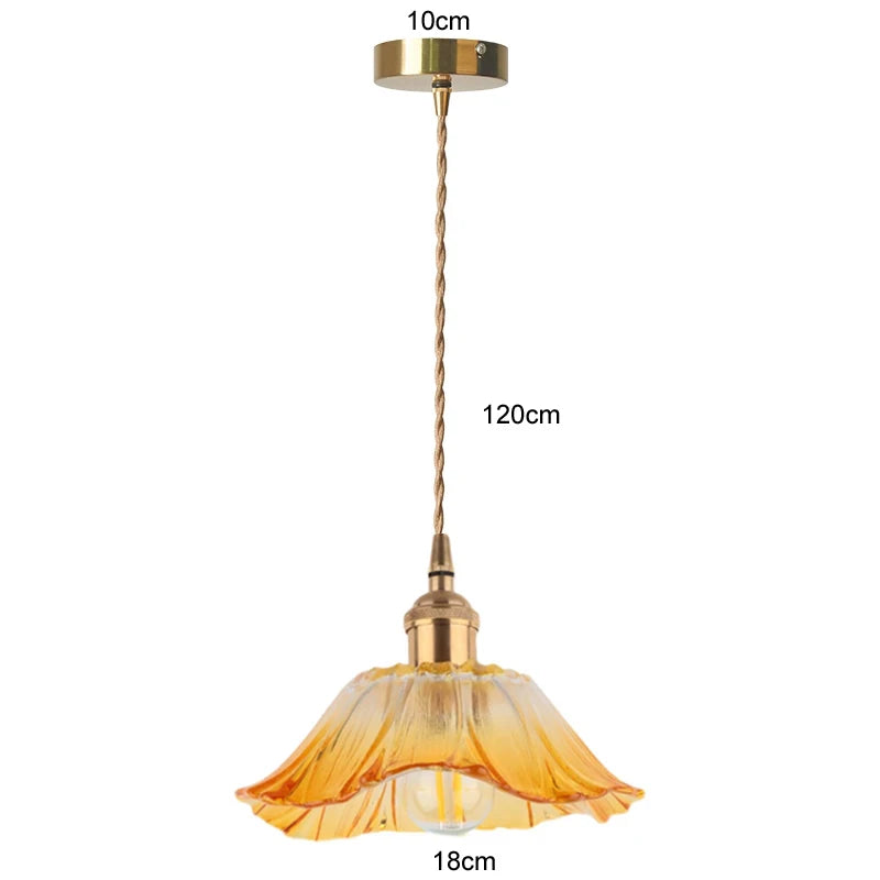 Home Decoration Lighting Retro Pendant Lamp Glass Hanging Lamp Living Room Dining Kitchen Island Chandelier Indoor Ceiling Light