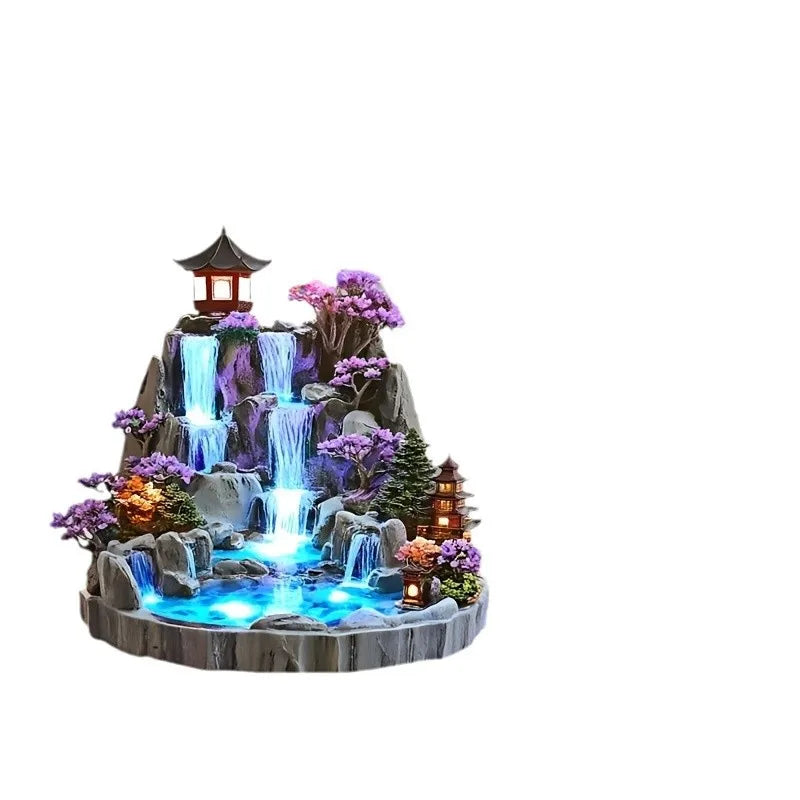 Creative desktop rockery fountain decoration, acrylic living room decoration, 2D flat home decoration decoration decoration