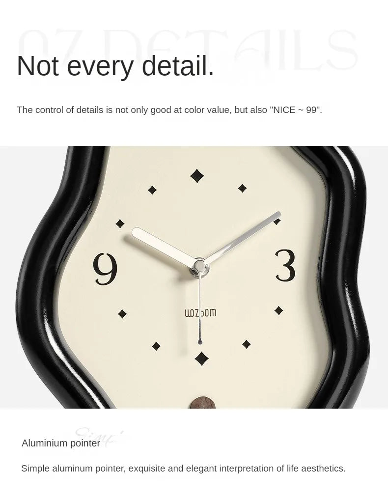 Wooden Clock Ins Simple Desktop Decoration Home Cream Style Clock Living Room Entrance Desk Clock Fun Decoration Bedroom Clock