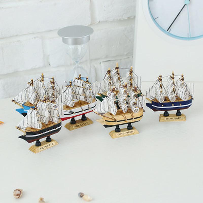 Reteo Mediterranean Style  Boat Ship Wood Crafts Party Home Room Decoration Ornaments