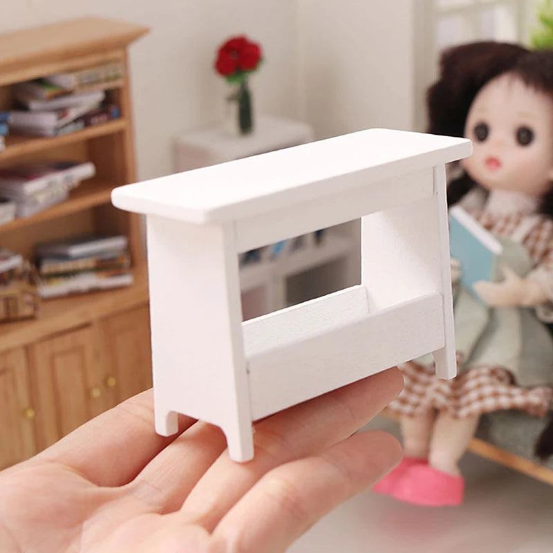 1:12 Dollhouse Mini Stool Desk Table Model Cabinet Bookshelf Furniture Decor Toy Decoration Bureau Gothic Home Decor