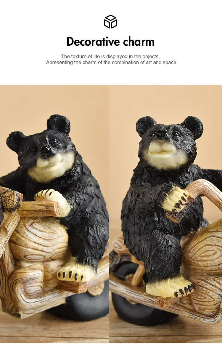 Black Bear Display Home Living Room TV Cabinet Porch Decoration Home Decor Desk Accessories