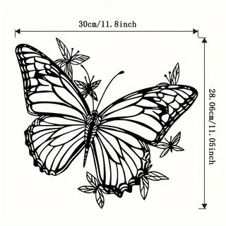Art Deco Style Metal 1pc Butterfly Wall Art Sculpture - Creative Modern Animal-Inspired Living Room & Bedroom Wall Decor - Uniqu